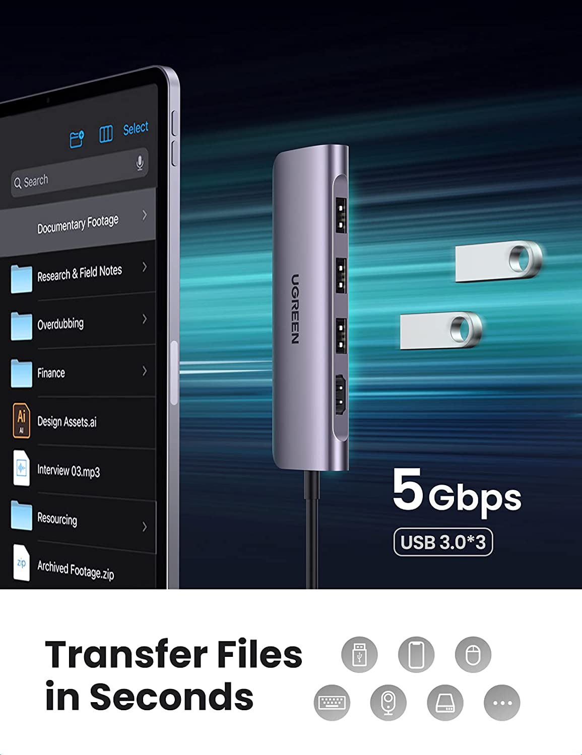 Ugreen 6-in-1 USB C to USB Hubs